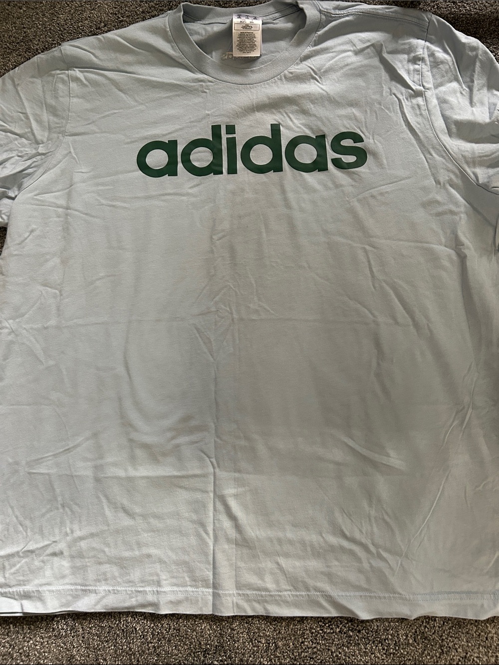 Adidas Light Blue Tee with Green Logo